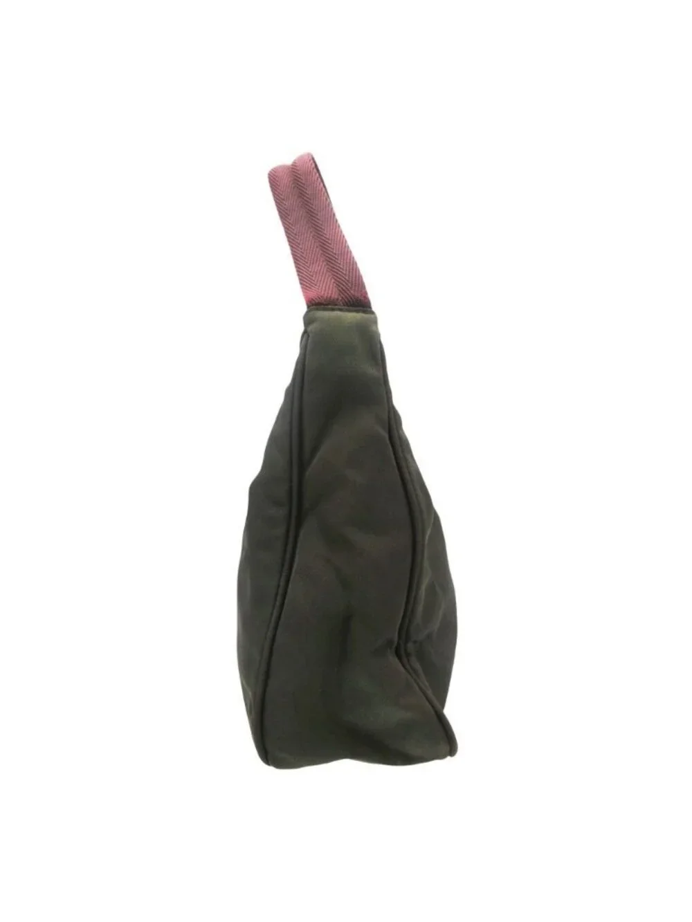 Prada Handbag Mini One Handle Nylon Pouch Triangle Logo Purse Deep Green